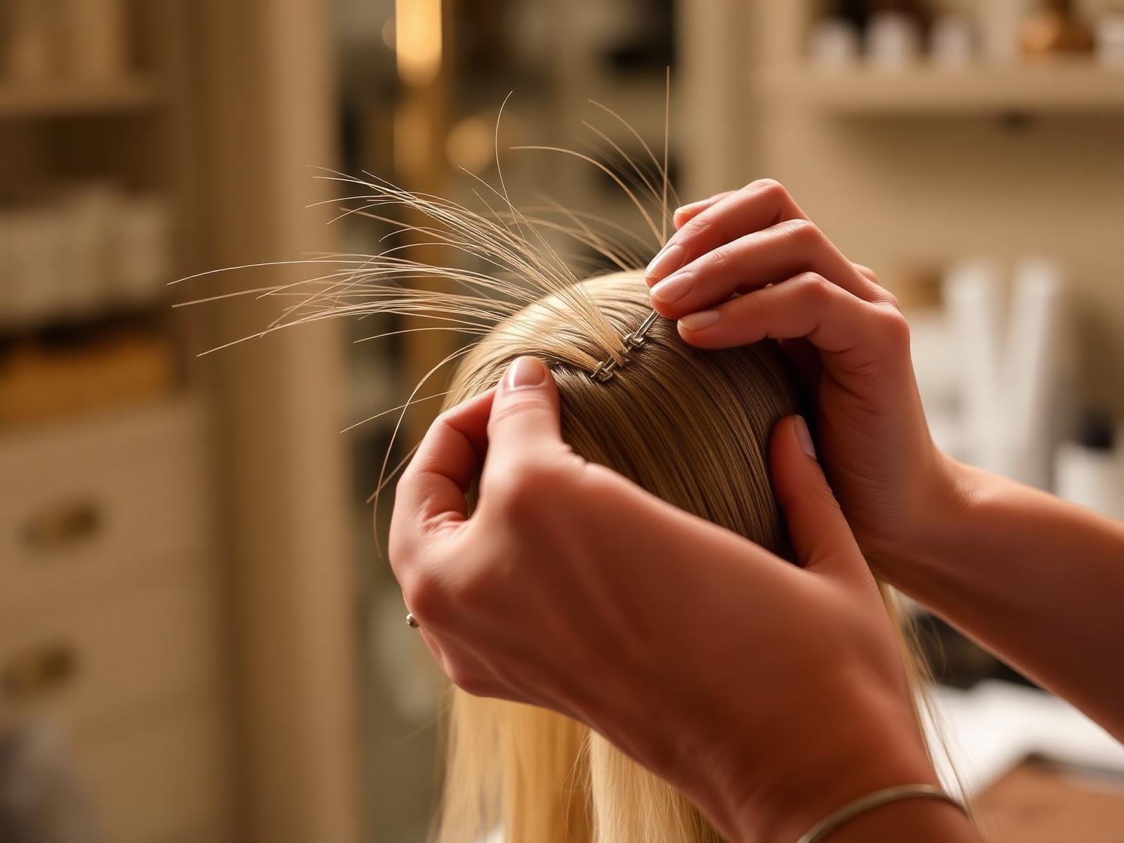 Hand-tying strands in the CK atelier